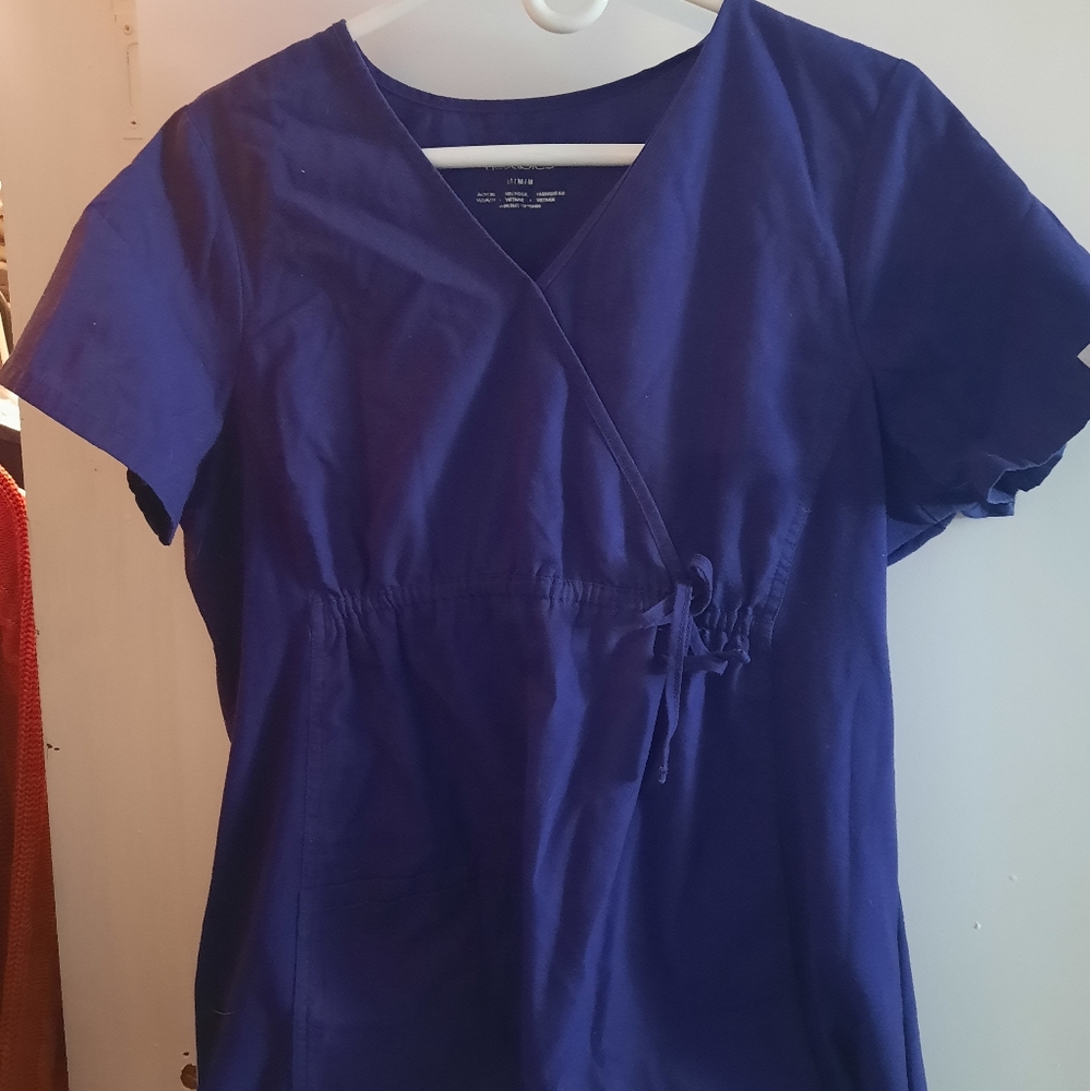 Purple maternity scrub top